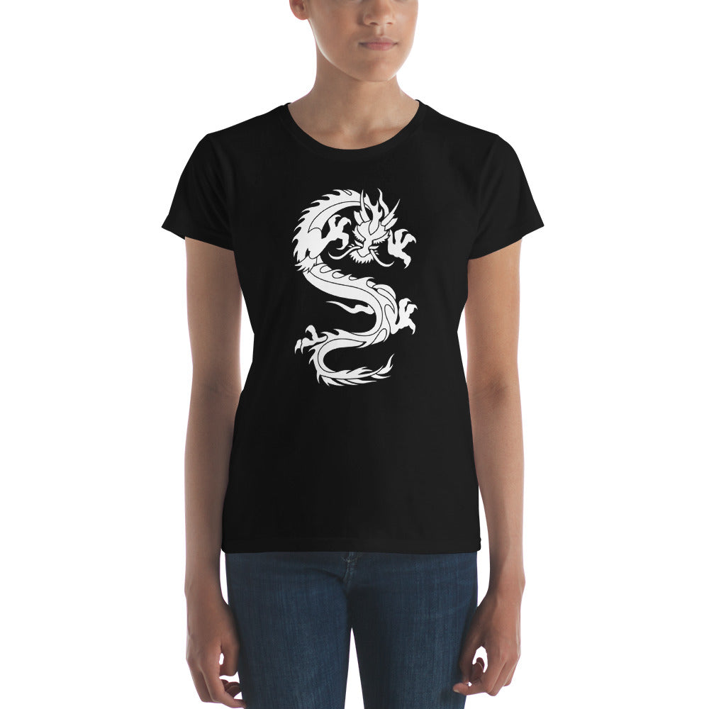 Ancient Chinese Loong Dragon Women's Short Sleeve Babydoll T-shirt
