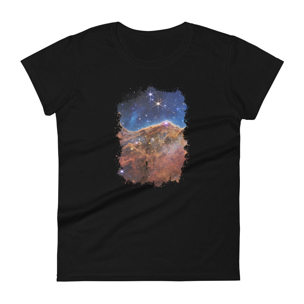 The Carina Nebula Space Graveyard JWST Women's Short Sleeve Babydoll T-shirt