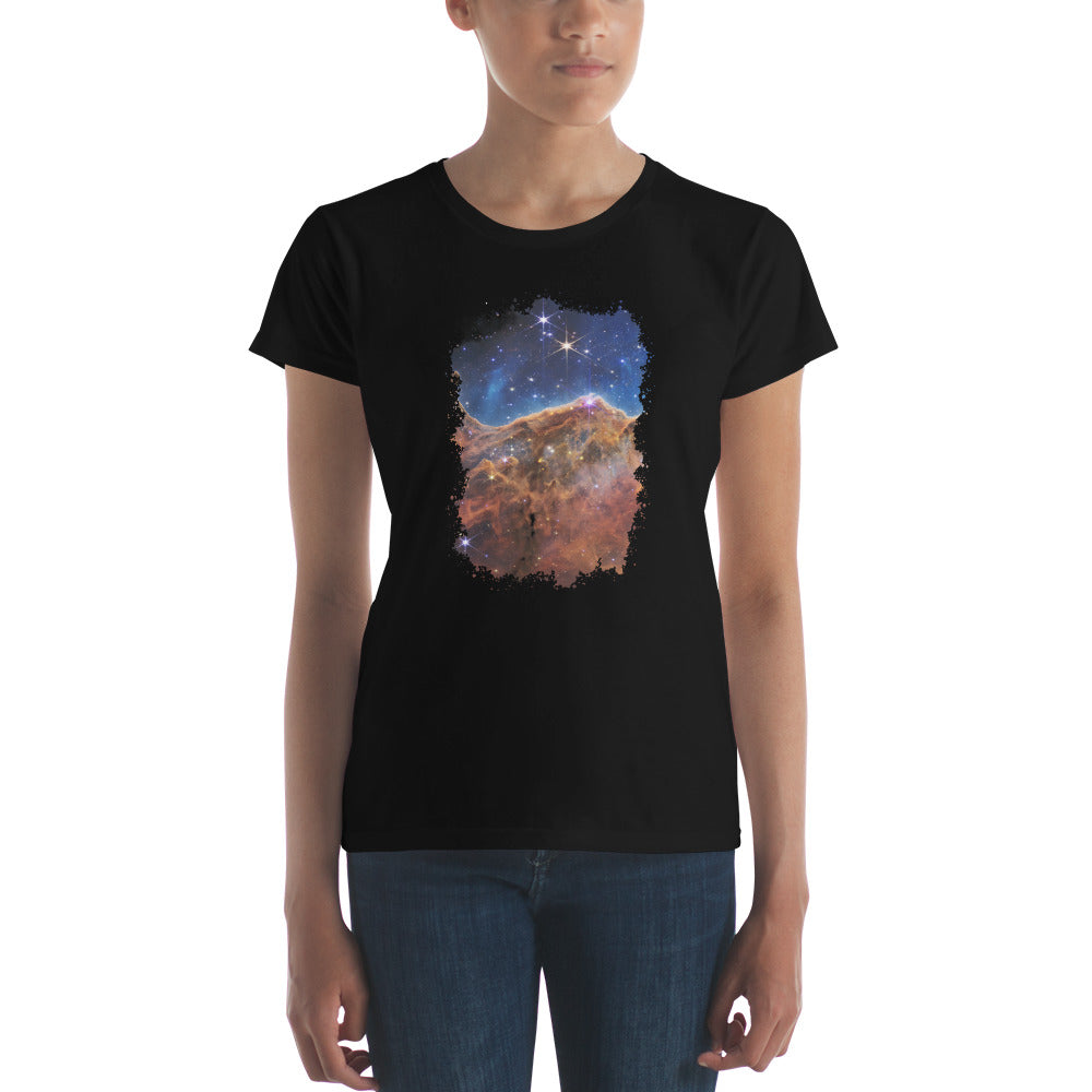 The Carina Nebula Space Graveyard JWST Women's Short Sleeve Babydoll T-shirt