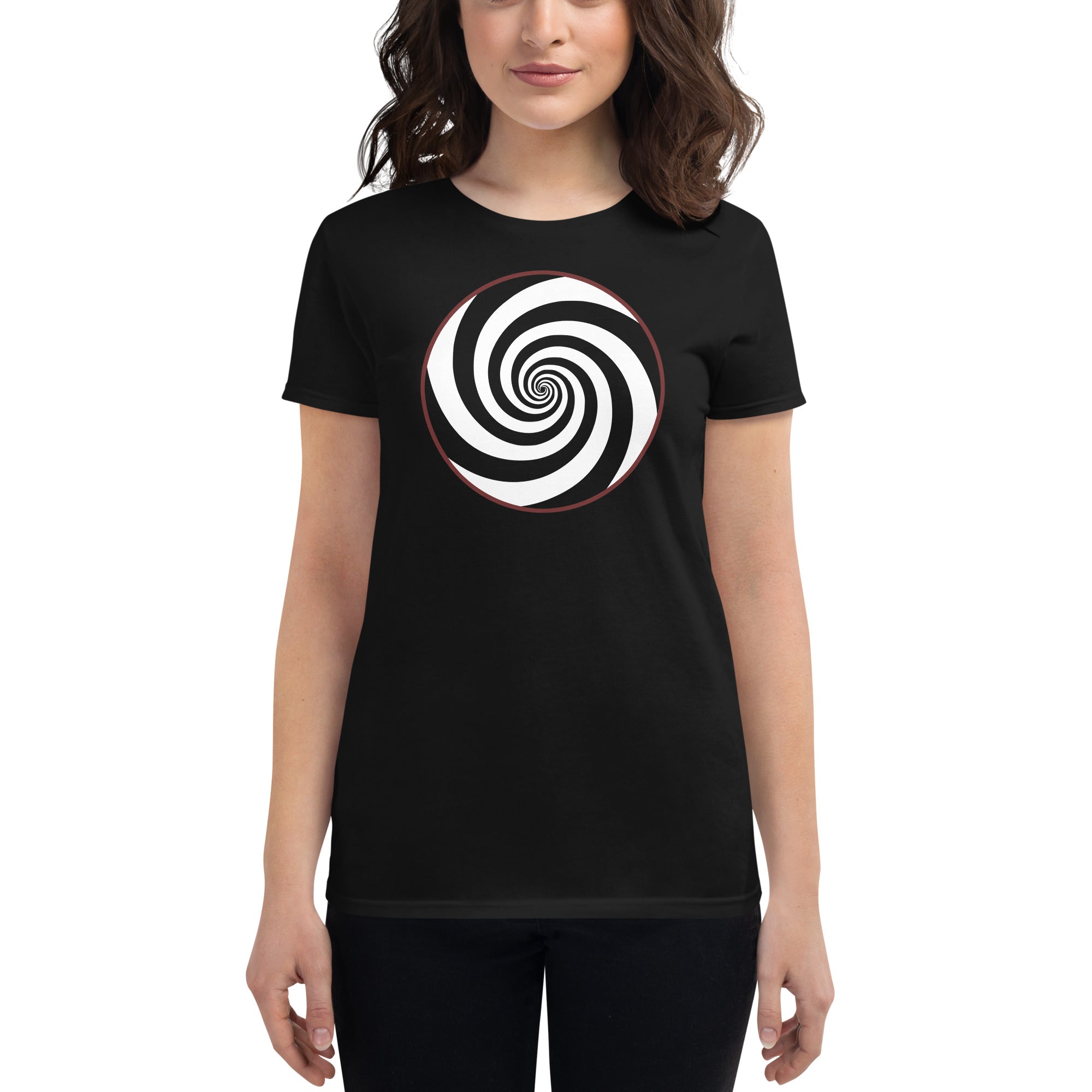 Hypnotic Hypnosis Spiral Swirl Illusion Twilight Zone Women's Short Sleeve Babydoll T-shirt