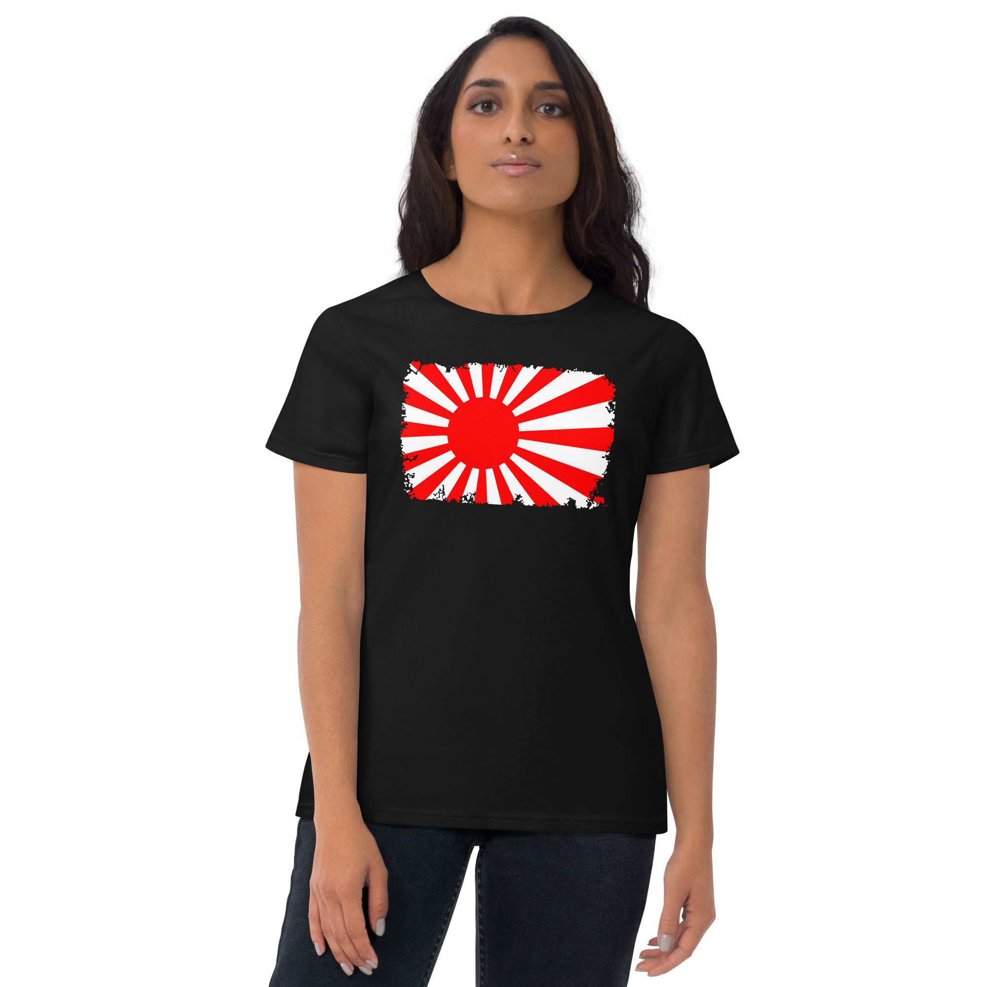 The National Flag of Japan Land of the Rising Sun Women's Short Sleeve Babydoll T-shirt