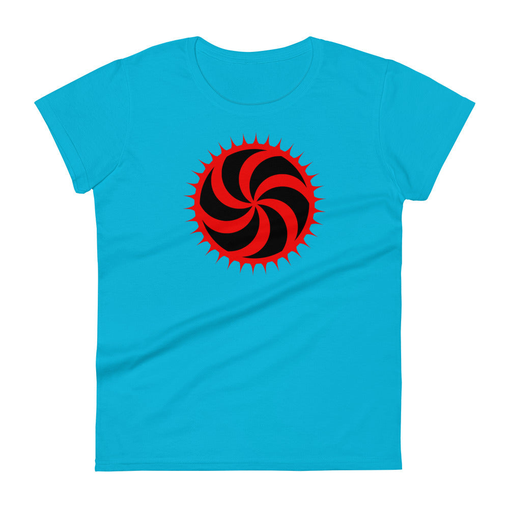 Red Deadly Swirl Spike Alchemy Symbol Women's Short Sleeve Babydoll T-shirt