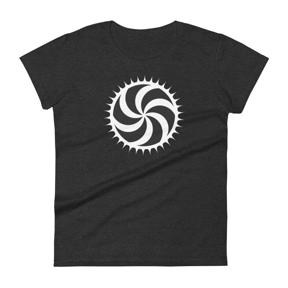White Deadly Swirl Spike Alchemy Symbol Women's Short Sleeve Babydoll T-shirt