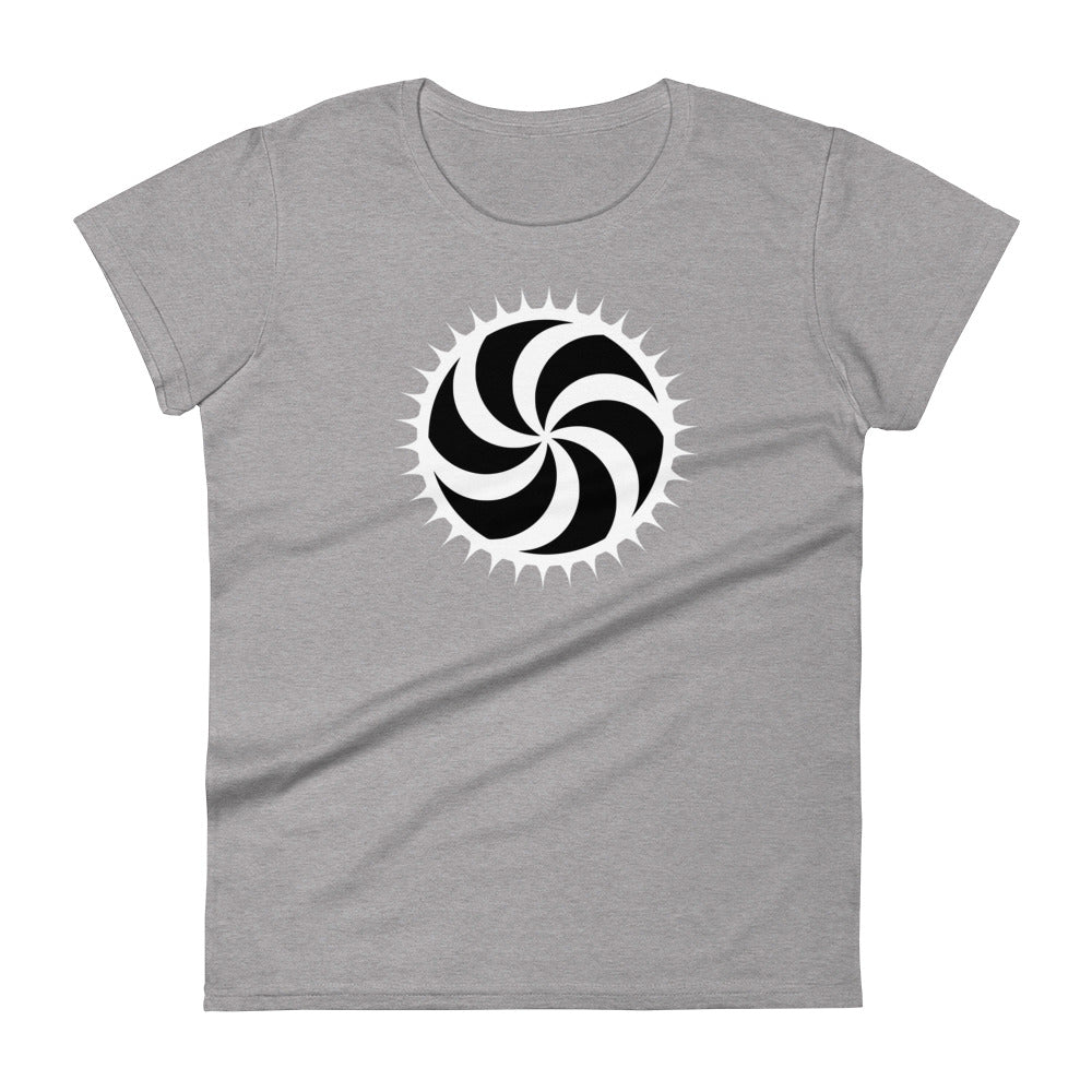 White Deadly Swirl Spike Alchemy Symbol Women's Short Sleeve Babydoll T-shirt