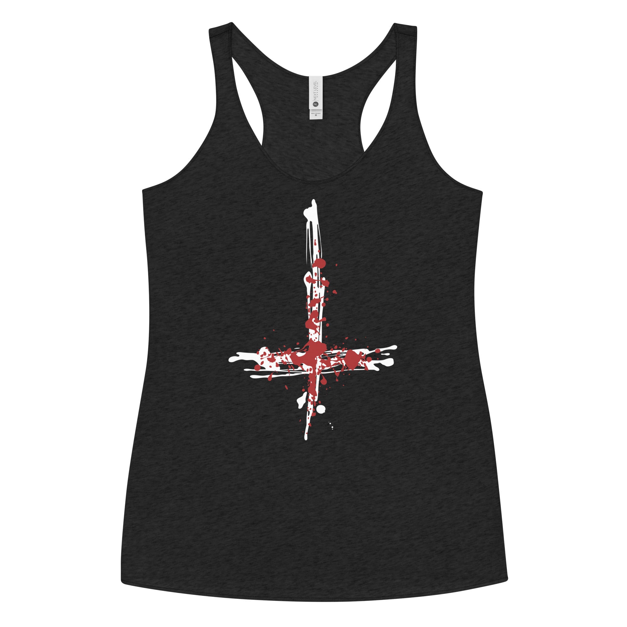 Inverted Cross Blood of Christ Women's Racerback Tank Top Shirt - Edge of Life Designs