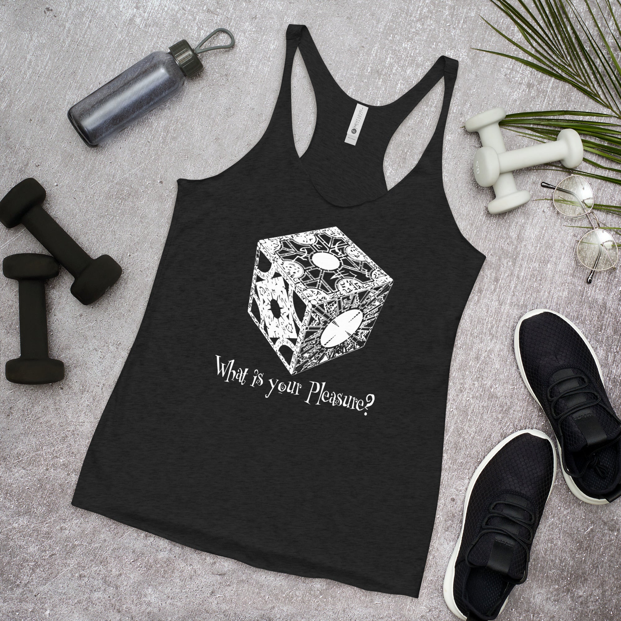 Puzzle Box - What is your Pleasure? Women's Racerback Tank Top Shirt - Edge of Life Designs