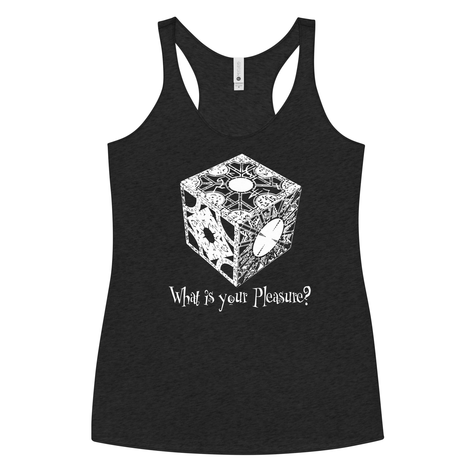 Puzzle Box - What is your Pleasure? Women's Racerback Tank Top Shirt - Edge of Life Designs