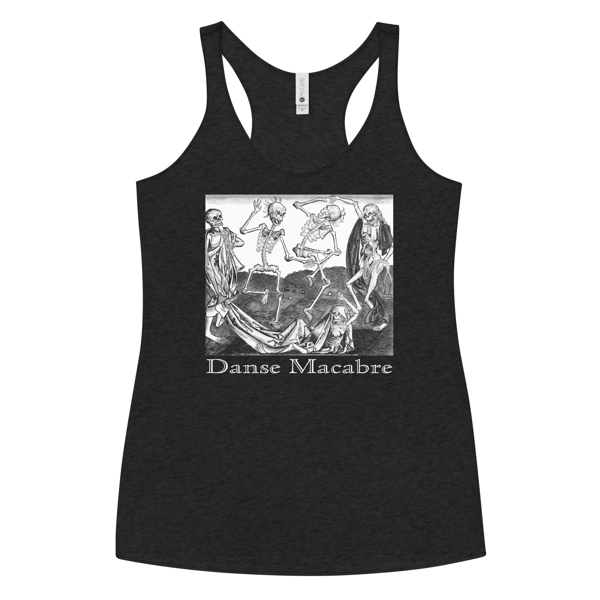 Dance Macabre Skeletons in the Medieval Dance of Death Women's Racerback Tank Top Shirt - Edge of Life Designs