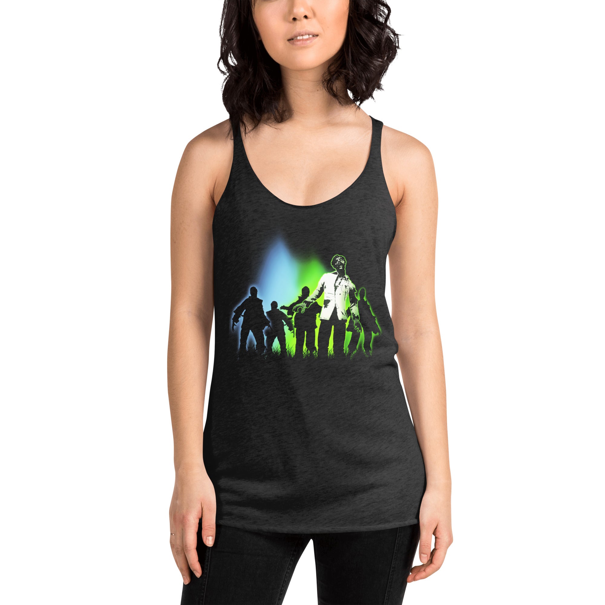 Radioactive Walking Dead Zombie Horde Women's Racerback Tank Top Shirt - Edge of Life Designs