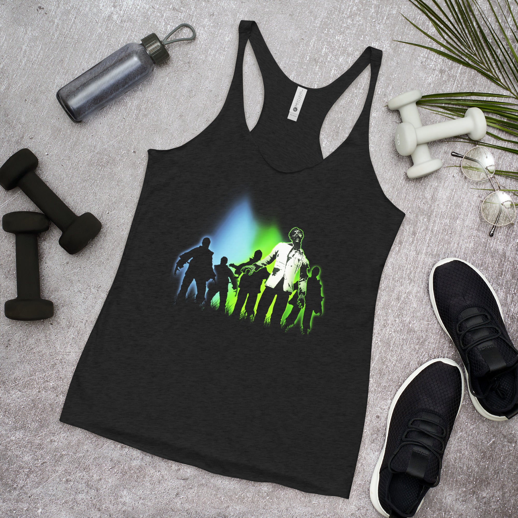 Radioactive Walking Dead Zombie Horde Women's Racerback Tank Top Shirt - Edge of Life Designs