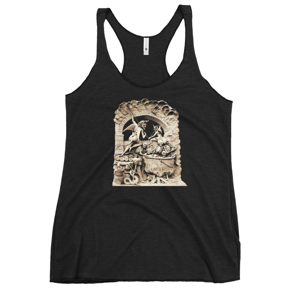 Les Diableries The Pits of Hell and the Devil Women's Racerback Tank Top Shirt - Edge of Life Designs
