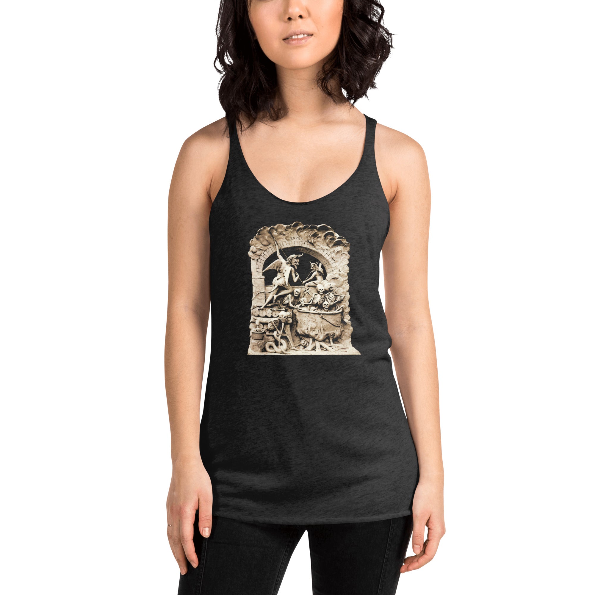 Les Diableries The Pits of Hell and the Devil Women's Racerback Tank Top Shirt - Edge of Life Designs
