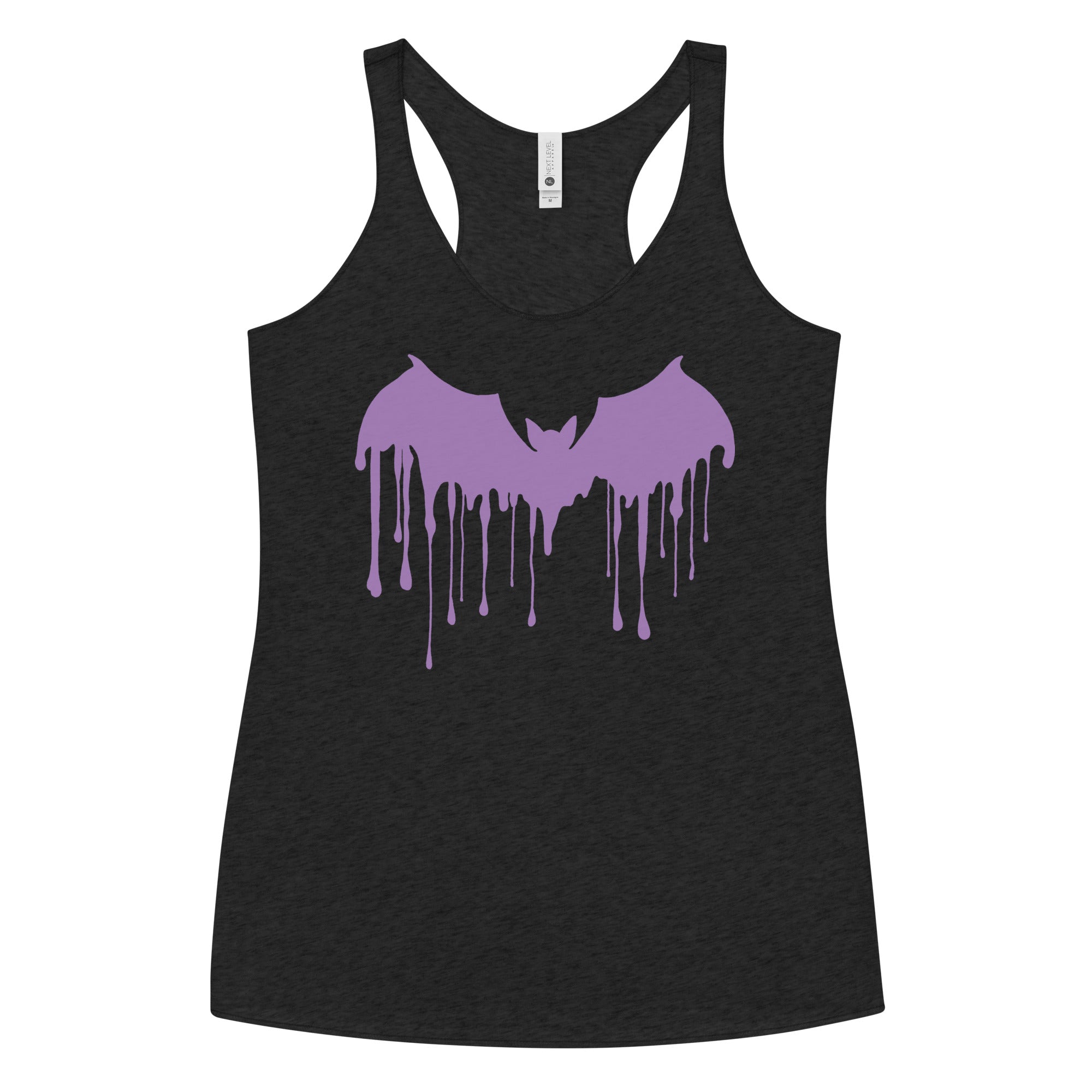 Purple Drip Melting Vampire Bat Women's Racerback Tank Top Shirt - Edge of Life Designs