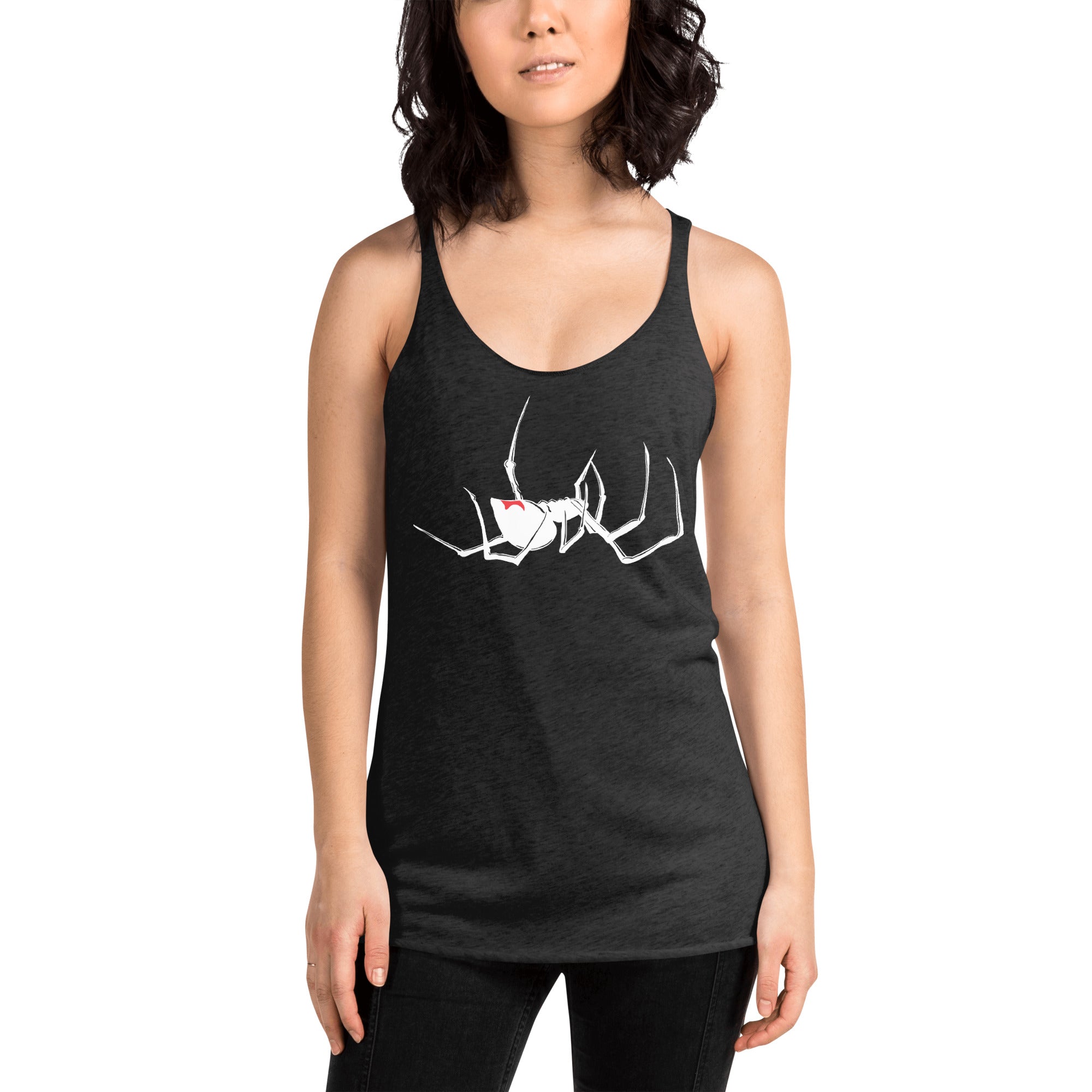 Latrodectus Black Widow Spider Arachnid Women's Racerback Tank Top Shirt - Edge of Life Designs