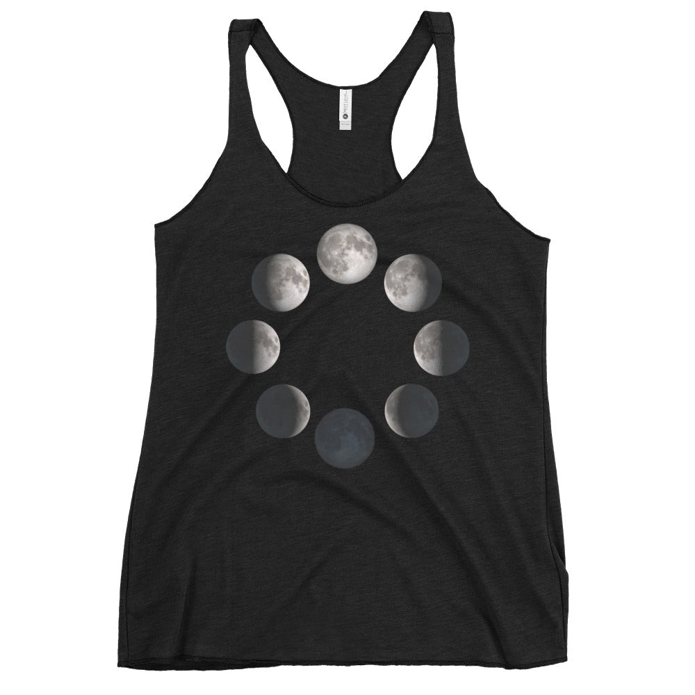 Lunar Moon Phases Astrology Women's Racerback Tank Top Shirt - Edge of Life Designs