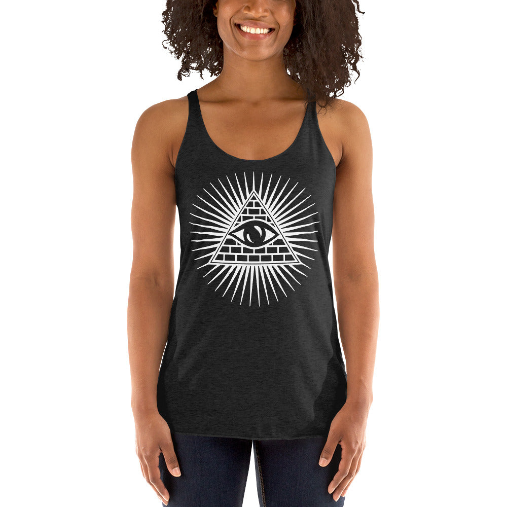 Illuminati All Seeing Psychic Eye Women's Racerback Tank Top Shirt - Edge of Life Designs