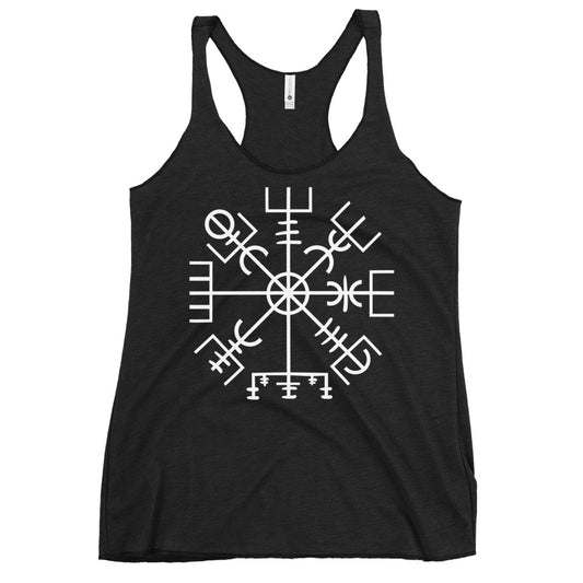 Vegvisir graphic on women's racerback tank, front view
