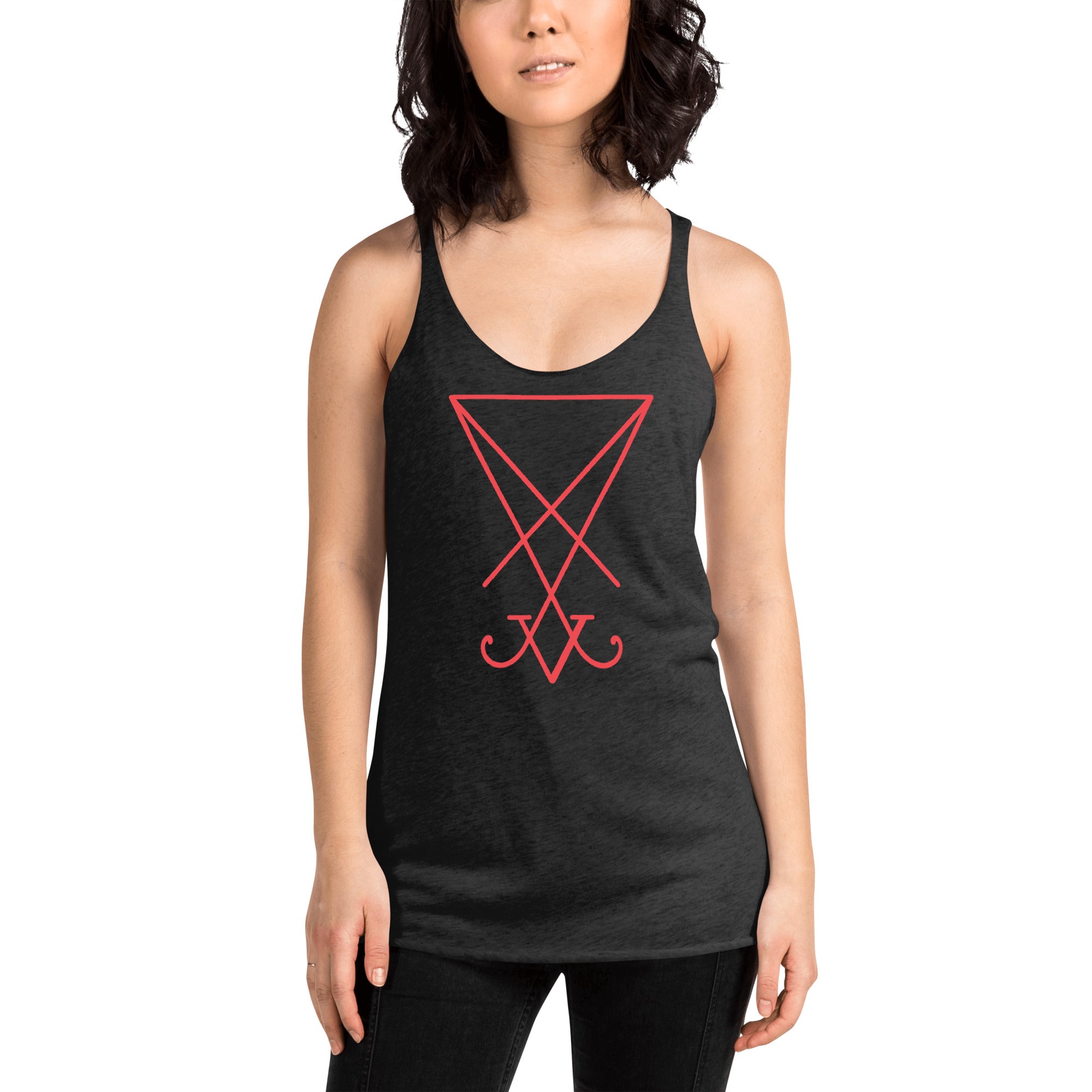 Red Sigil of Lucifer (Seal of Satan) The Grimoire of Truth Women's Racerback Tank Top Shirt