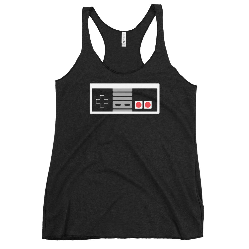 Classic 80's Style Game Controller Women's Racerback Tank Top Shirt