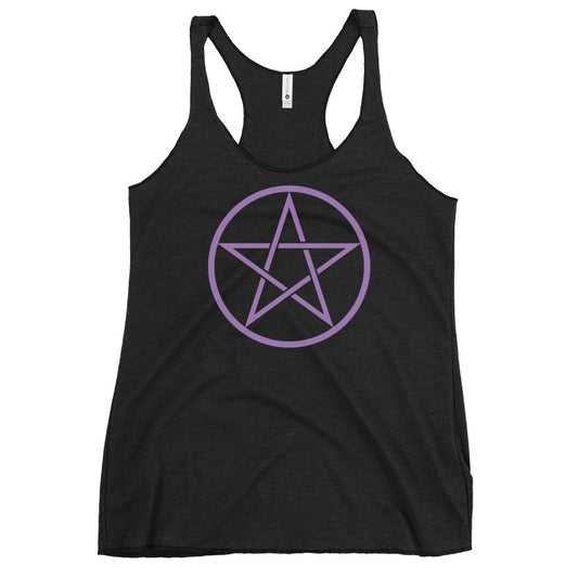 Wiccan Pentacle graphic on women's racerback tank, front view