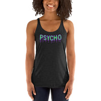 Women's racerback tank top, back view