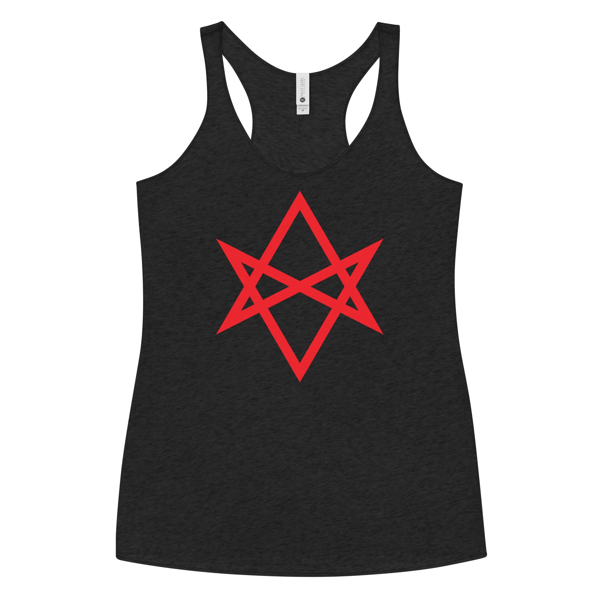 Red Unicursal Hexagram Six Pointed Star Women's Racerback Tank Top Shirt