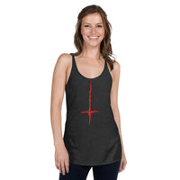 Women's racerback tank top, back view