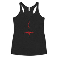 Women's racerback tank top, back view