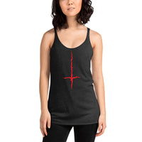 Women's racerback tank top, back view