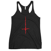 Women's racerback tank top, back view
