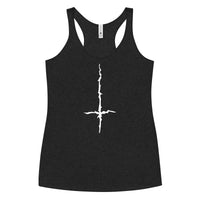 Women's racerback tank top, back view