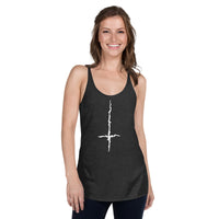 Women's racerback tank top, back view