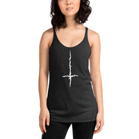 Women's racerback tank top, back view