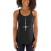 Women's racerback tank top, back view