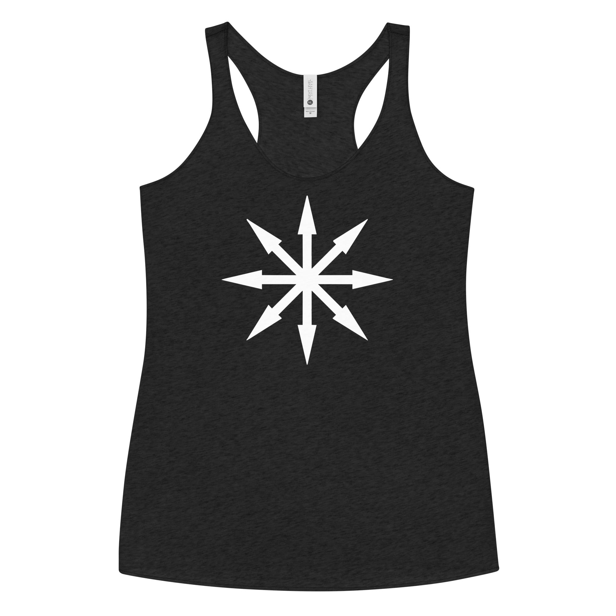 White Symbol of Chaos Magick Star Women's Racerback Tank Top Shirt
