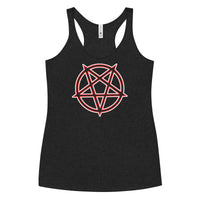 Inverted Pentagram graphic on women's racerback tank, front view
