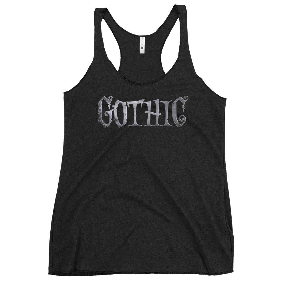 Gothic Spider Web Style Letters Dark Goth Women's Racerback Tank Top Shirt