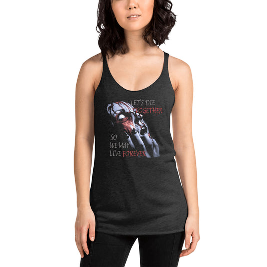Together Forever graphic on women's racerback tank, front view