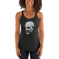 Hell Priest Cenobite graphic on women's racerback tank, front view