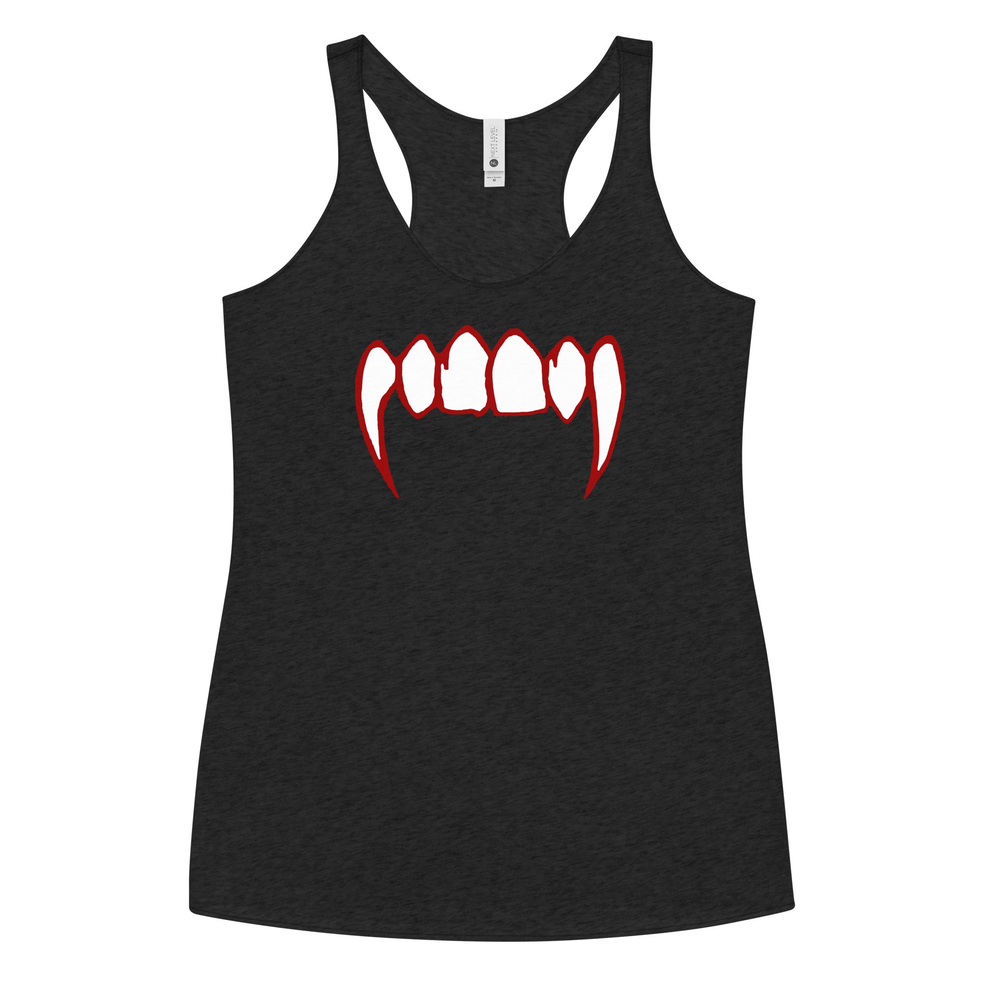 Bloody Vampire Fangs Horror Teeth Women's Racerback Tank Top Shirt
