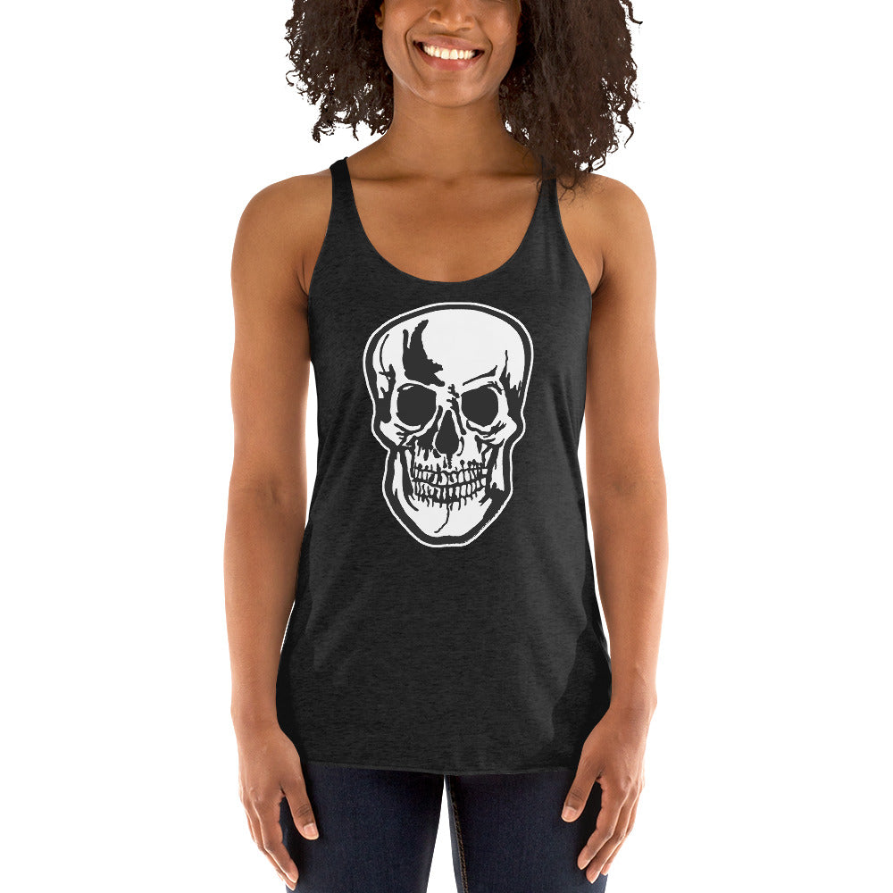 Halloween Oddities Human Skull Women's Racerback Tank Top Shirt