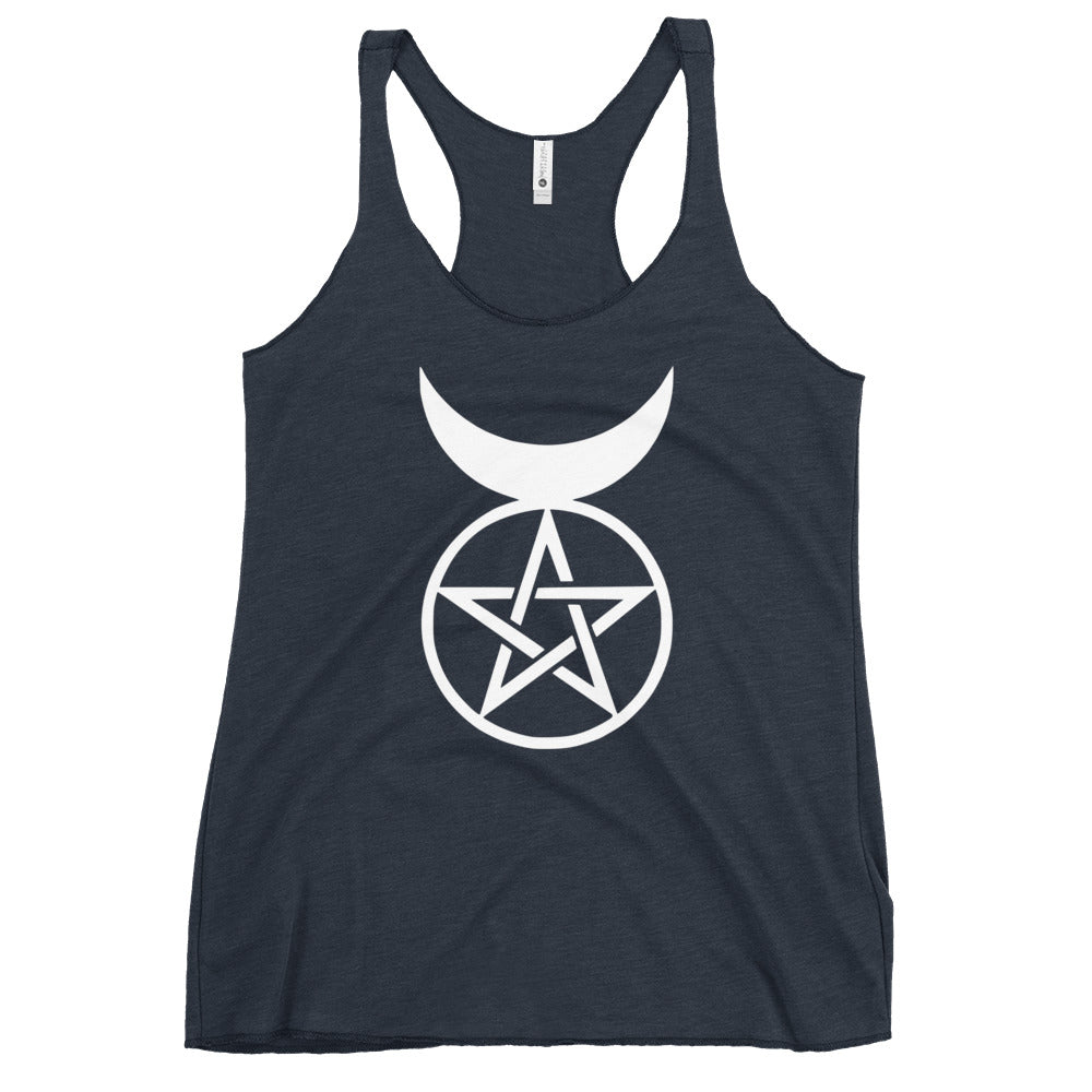 The Horned God Wicca Neopaganism Symbol Women's Racerback Tank Top Shirt